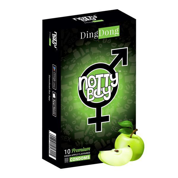 Netmeds | NottyBoy DingDong Condoms - Green Apple 10's