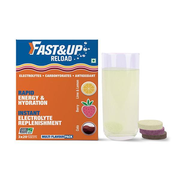 Netmeds | Fast&Up Reload Effervescent Tablet - Multi-flavour (Pack of 3 x 20's)