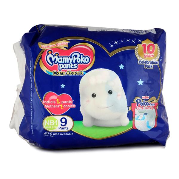 Netmeds | MamyPoko Extra Absorb Diaper Pants (NB-1) 9's