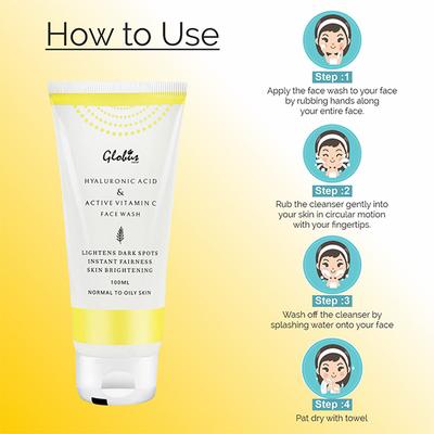 Globus Naturals Hyaluronic Acid And Vitamin C Anti - Aging Face Wash 100 ml - Perfumes (Edt/Edp)