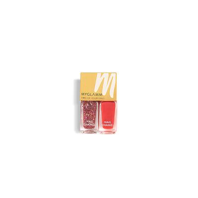 Myglamm Two Of Your Kind Long Lasting Nail Enamel Duo -Steal The Show 2 x 5ml 2's - Hair Masks & Packs