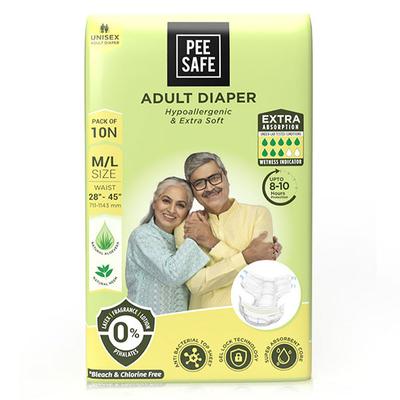 Pee Safe Adult Diaper Medium - Large High Absorbency (pack of 10) 1's - Baby Oral Care