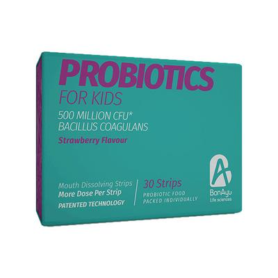 BonAyu Probiotics 500 Million CFU Mouth Dissolving Strips for Kids - Strawberry 30's - Beard Kits
