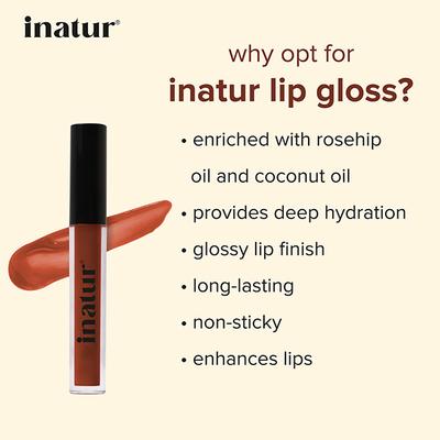 Inatur Lip Gloss - Wild Brown (L10) 2ml - Diabetes Care (Ayush)
