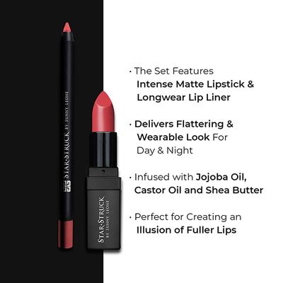 Star Struck by Sunny Leone Coralicious Lip Kit Lipstick and Lip Liner 2's - Diabetes Care (Ayush)