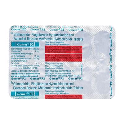 Gemer P 2mg Tablet 10'S - Diabetes-Ant