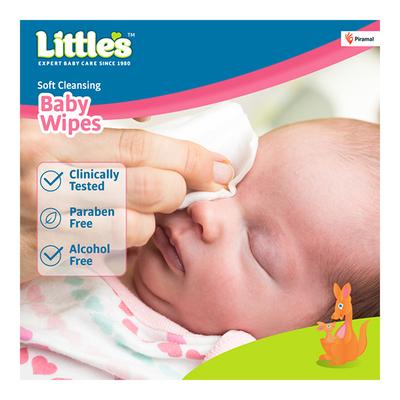 Littles Soft Cleansing Baby Wipes 30's - Baby Powder