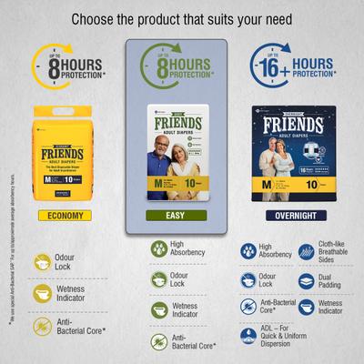 Friends Adult Diaper-Easy (XL) 10's - Baby Oral Care