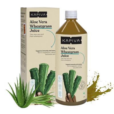 Kapiva Aloe + Wheatgrass Juice 1 ltr - Wound/Burns