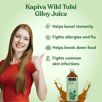 Kapiva Wild Tulsi Giloy Juice 1 ltr - Mouth Refreshners
