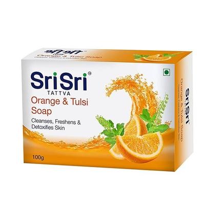Sri Sri Tattva Bath Soap - Orange & Tulsi 100 gm - Baby Soap