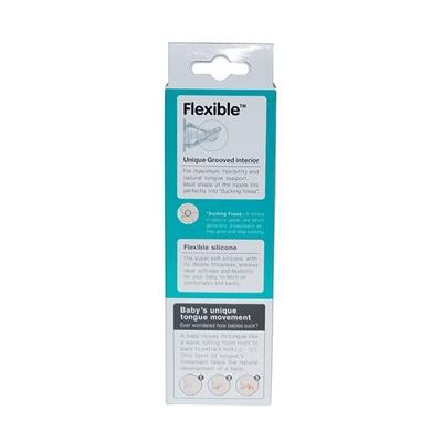 Pigeon Flexible PP Feeding Bottle with Round Base Nipple (M) - White 240 ml - Nutritional Supplements