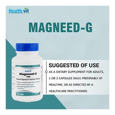 HealthVit Magnesium Glycinate 100 mg Capsule 60's - Wearables Computer Glasses