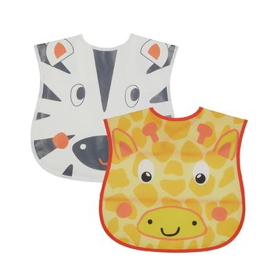 Mothercare Safari Toddler Crumb Catcher Bibs - Multicolor (Pack of 2) - Nutritional Supplements