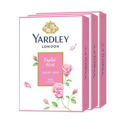 Yardley London Luxury Soap - English Rose (Pack of 3 x 100 gm) - Baby Soap