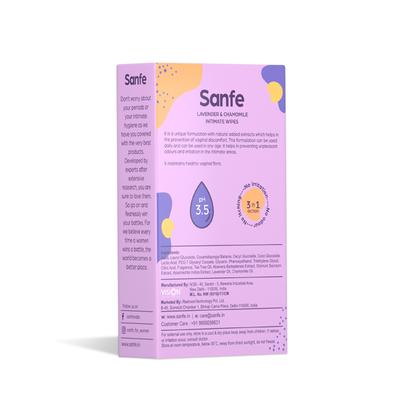 Sanfe 3 IN 1 Intimate Wipes - Lavender & Chamomile (Pack of 40) - Intimate Hygiene