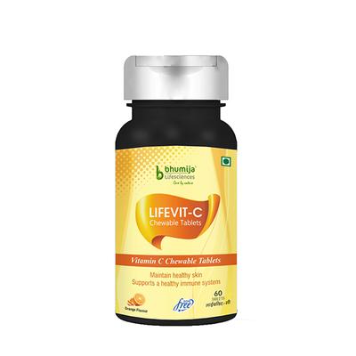 Bhumija Lifesciences Lifevit-C Veg Chewable Tablet - Orange Flavour 60's - Pakeeza Unani