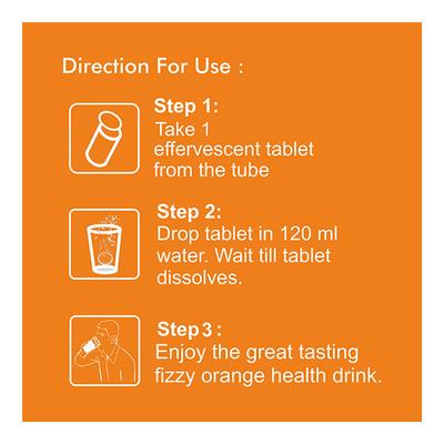 Bhumija Lifesciences LifeFiz Vitamin C 1000 mg Veg Effervescent Tablet - Orange Flavour (Pack of 9 x 20's) - Pakeeza Unani