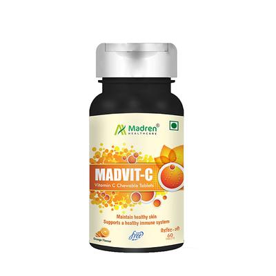 Madren Healthcare Madvit-C Chewable Tablet - Orange Flavour 60's - Pakeeza Unani