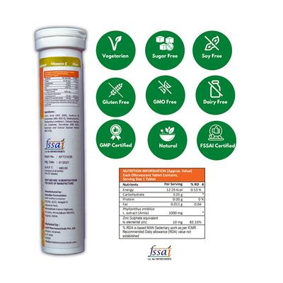 Fitzzi Amla Extract Vitamin-C & Zinc Effervescent Tablet 20's - Pakeeza Unani