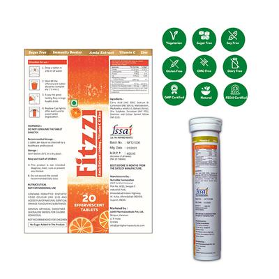 Fitzzi Amla Extract Vitamin-C & Zinc Effervescent Tablet 20's - Pakeeza Unani