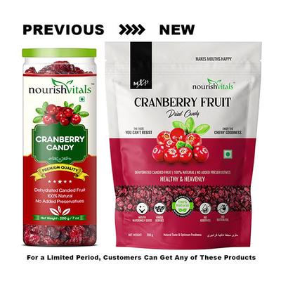 NourishVitals Cranberry Fruit Dried Candy 200 gm - Skm Siddha