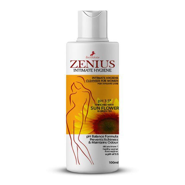 Netmeds | Zenius Intimate Hygiene pH 3.5 Cleanser for Women - Sunflower & Green Tea 100 ml