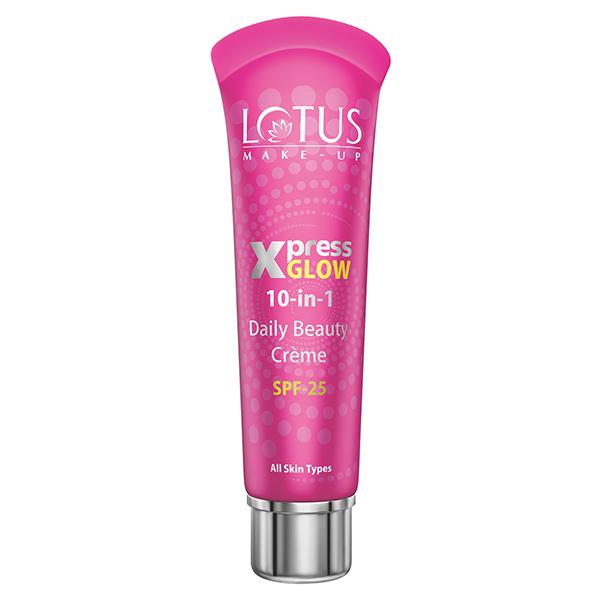 Netmeds | Lotus Herbals Xpress Glow 10-In-1 Daily Beauty Creme Bright Angel Spf-25 X2 30 Gm