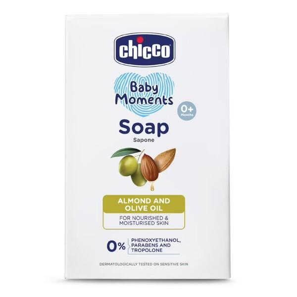 Netmeds | Chicco Baby Moments Soap - Almond and Olive Oil 125 gm