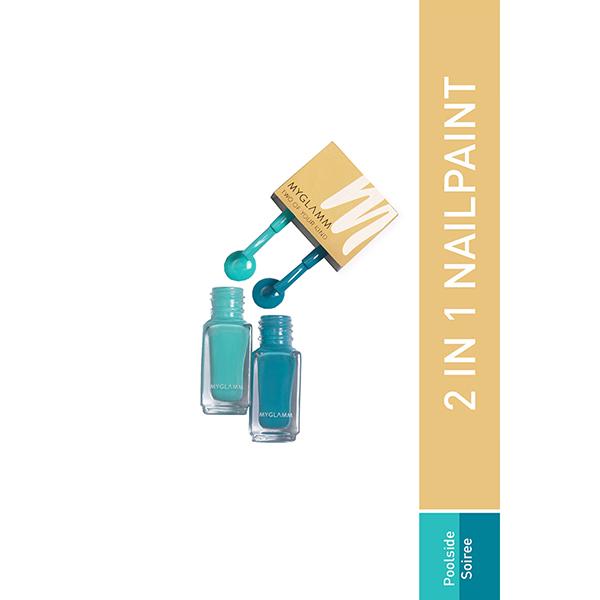 Netmeds | MyGlamm 2IN1 Nail Paint-Poolside Soiree 1 gm