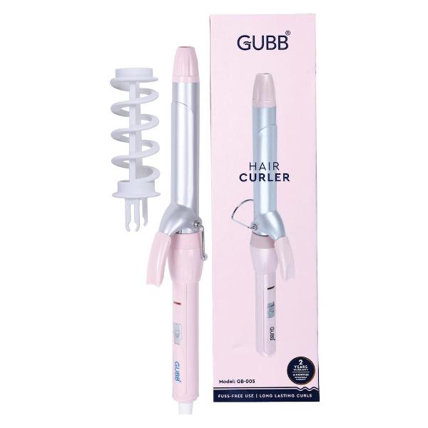Netmeds | GUBB Hair Curler with Ceramic Coated Tong for Long Lasting Gorgeous Curls - (GB-005) Pink 1's