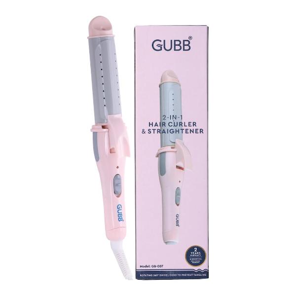 Netmeds | GUBB 2 In 1 Hair Curler & Straightener with Ceramic Coated Plates - (GB-007) Pink 1's