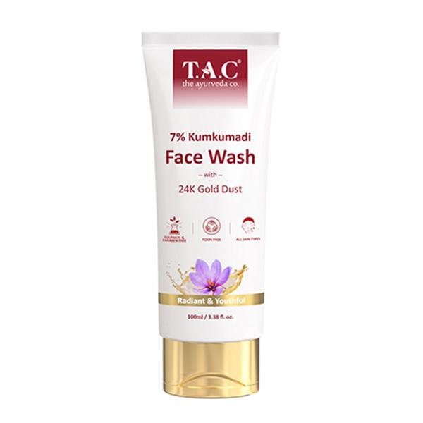 Netmeds | T.A.C - The Ayurveda Co. 7% Kumkumadi Face Wash with Saffron & 24K Gold Radiant & Youthful Skin 100 ml