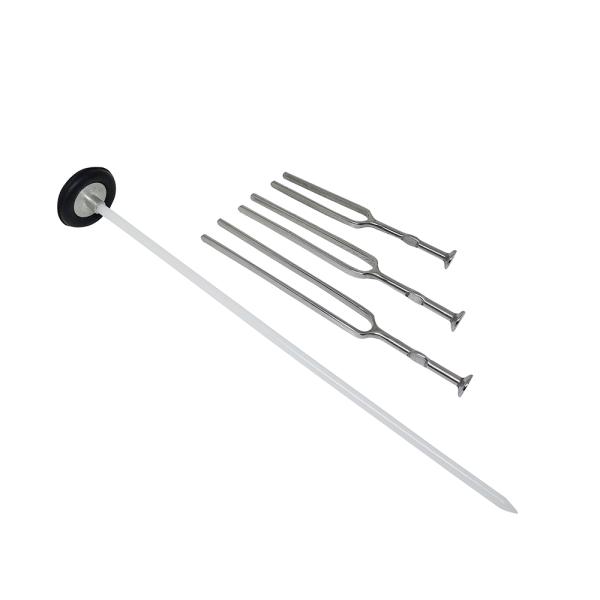 Netmeds | Sahyog Wellness Queen Square Pattern Knee Hammer with Tuning Fork (128 Hz/256 Hz/512 Hz) - Set of 3's