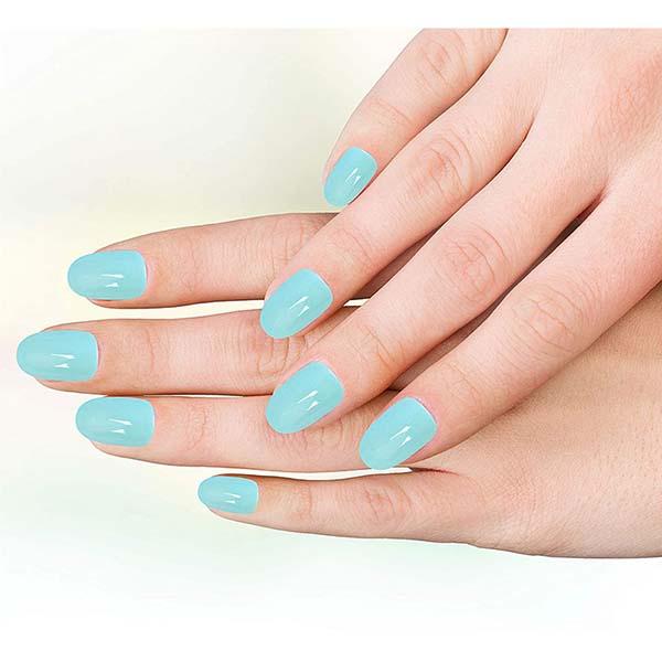 Netmeds | Nails On Board Handmade Press On Gel Nails- Pastle Aqua Blue Medium 50 gm