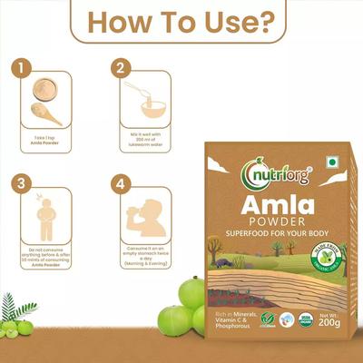 Nutriorg Amla Powder 200 g - Ayurvedic Juices