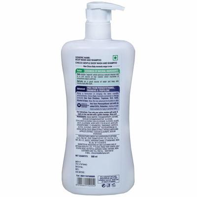 Chicco Baby Moments Gentle Body Wash And Shampoo (No Tears) (0+ Months) - Oats Extract & Apricot 500 ml - Baby Shampoo