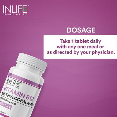 Inlife Vitamin B12 Methylcobalamin 1500 mcg Tablets 60's - Multi-Vitamins