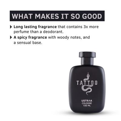 Ustraa Cologne for Men - Tattoo 100 ml - Men Deodorants/Roll-Ons