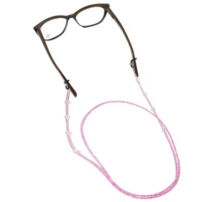 Modisch Pink Beads With Transparent Moti Sunglasses Chain (JC-1403-Pink) 1's - Wearables Sunglasses