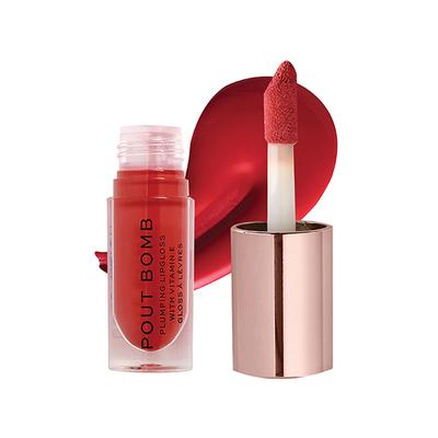 Makeup Revolution Pout Bomb Plumping Gloss Juicy Red 4.6ml - Lip Glosses