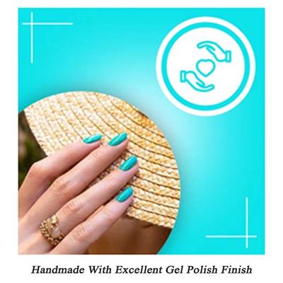 Nails On Board Handmade Press On Gel Nails- Pastle Aqua Blue Medium 50 gm - Nail Care