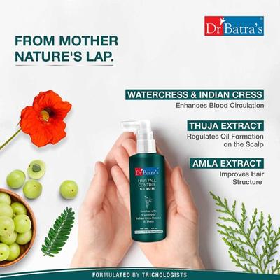 Dr Batra's Shampoo 500 ml + Hair Oil 100 ml + Hair Fall Control Serum 125 ml - Hair Treatment