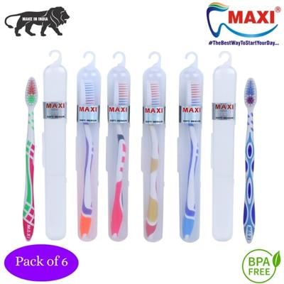 MAXI Travel Pack Toothbrush - Soft 6's - Toothpaste