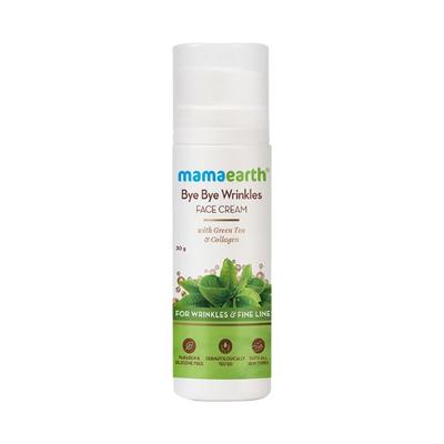 Mamaearth Bye Bye Face Cream For Women Anti Ageing For Fine Line & Wrinkles with Green Tea & Collagen 30 gm - Face Moisturizers