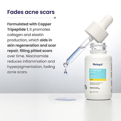 Reequil Pitstop Blue Niacinamide Serum For Acne Scars & Marks 25 ml - Face Gels