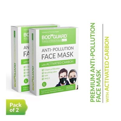 BodyGuard Reusable Anti Pollution Face Mask with Activated Carbon - Large (Pack of 2) - Face Mask