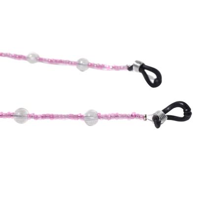 Modisch Pink Beads With Transparent Moti Sunglasses Chain (JC-1403-Pink) 1's - Wearables Sunglasses