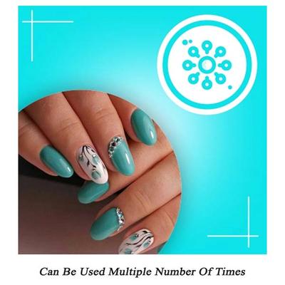Nails On Board Handmade Press On Gel Nails- Pastle Aqua Blue Medium 50 gm - Nail Care