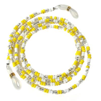 Modisch Yellow And White Round Beads Sunglasses Chain (JC-14Yw) 1's - Wearables Sunglasses